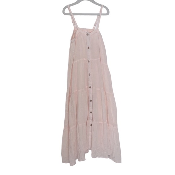 YO Baby Girls Pink Gauze Tier Maxi Dress Sz 10 - Picture 1 of 8